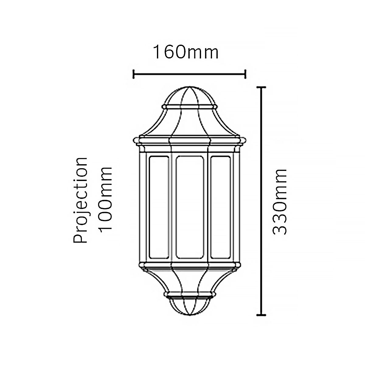Norlys Malaga Mini Single Wall Lantern - Black