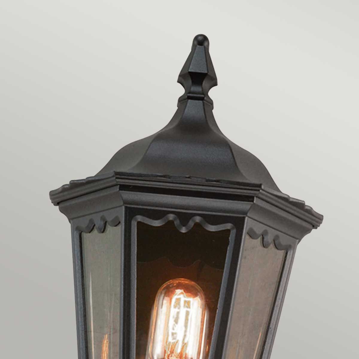 Elstead Medstead Single Half Lantern with PIR - Black