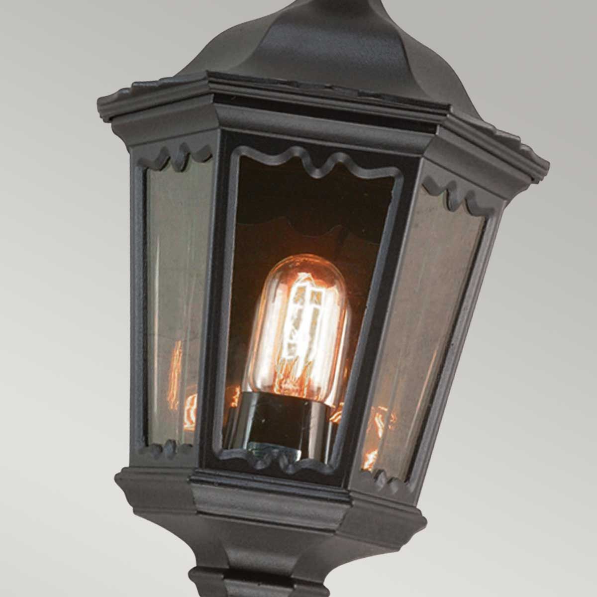 Elstead Medstead Single Half Lantern - Black
