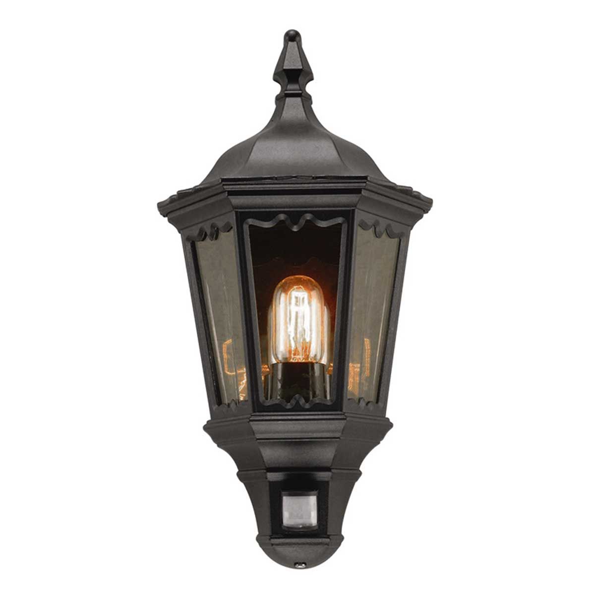 Elstead Medstead Single Half Lantern - Black