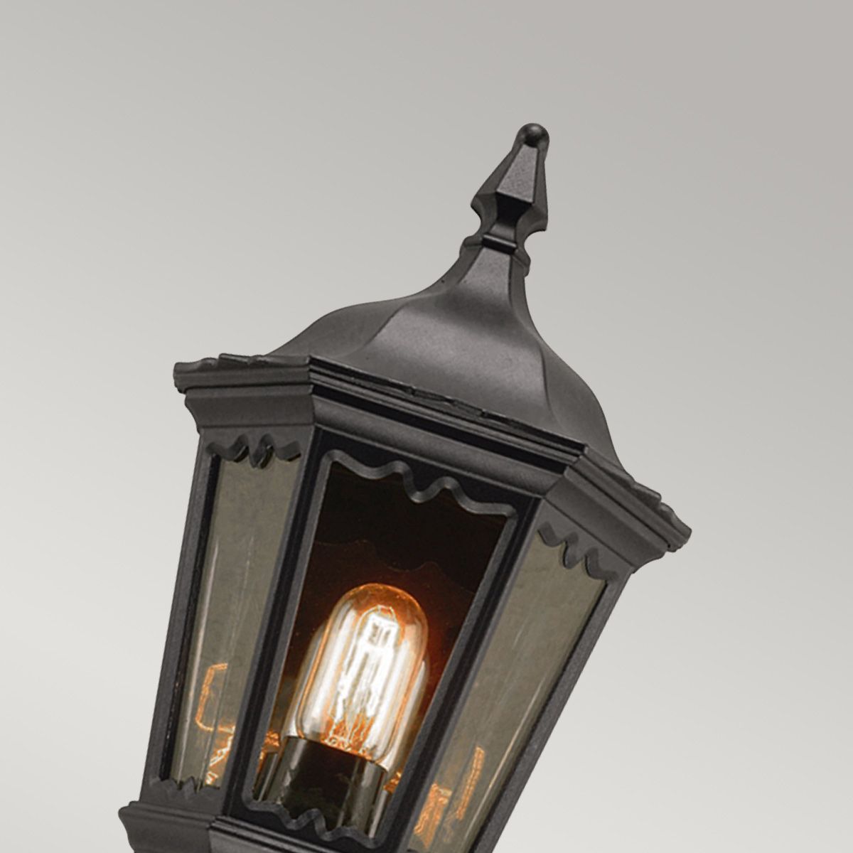 Elstead Medstead Single Half Lantern - Black