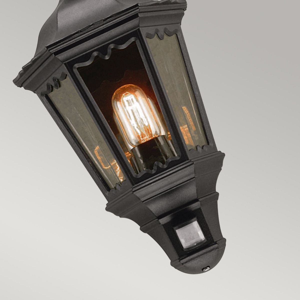 Elstead Medstead Single Half Lantern - Black