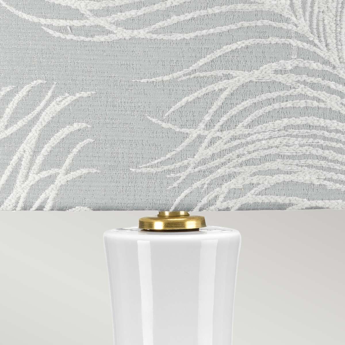 Elstead Milo 1 Light Table Lamp - White, Aged Brass & Blue