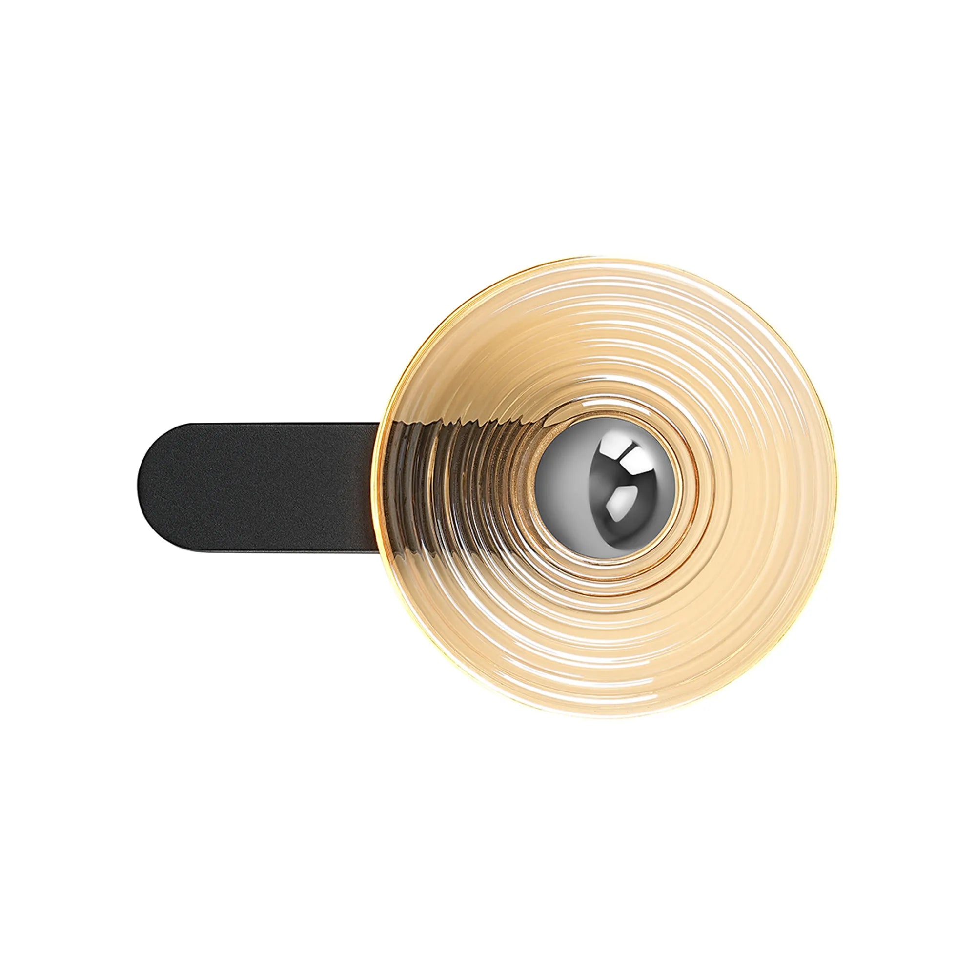 Milton Wall Lamp - Satin Black & Amber & Chrome