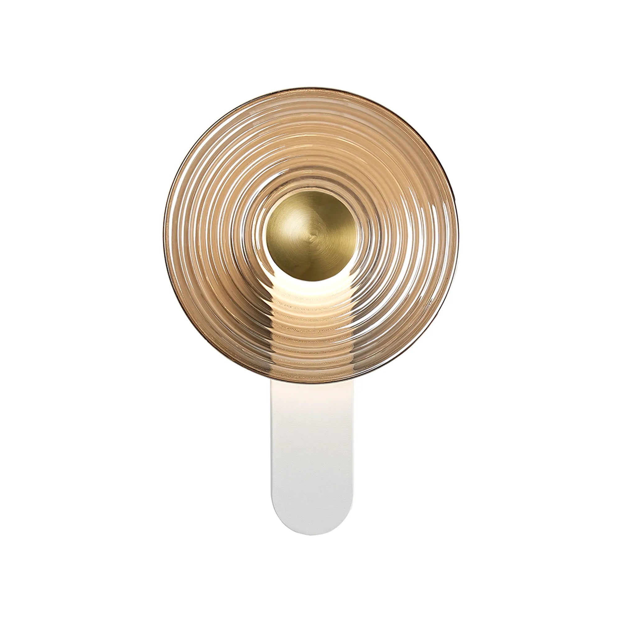 Milton Wall Lamp - Satin White & Smoke & Brass,