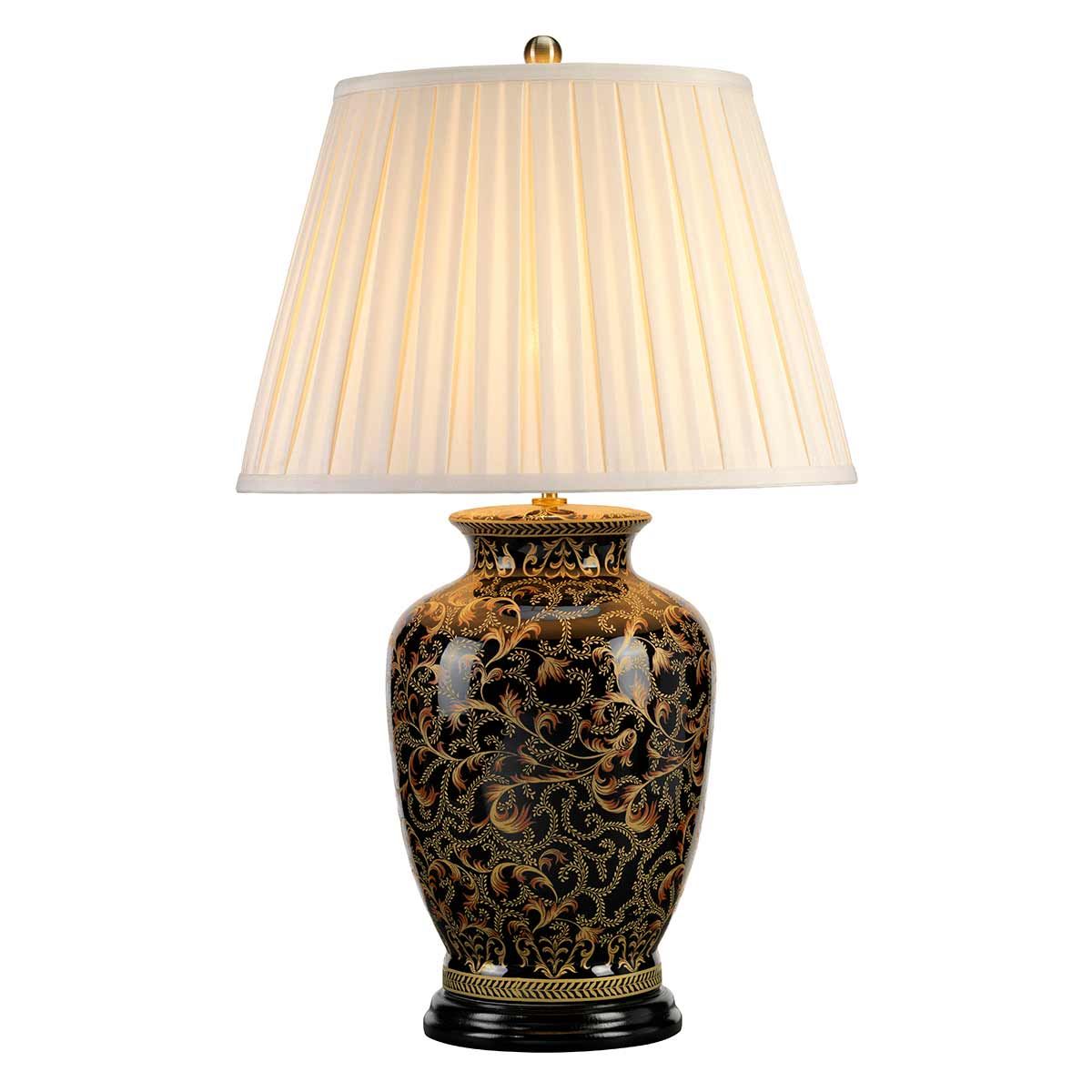 Elstead Morris Single Large Table Lamp - Gold & Black