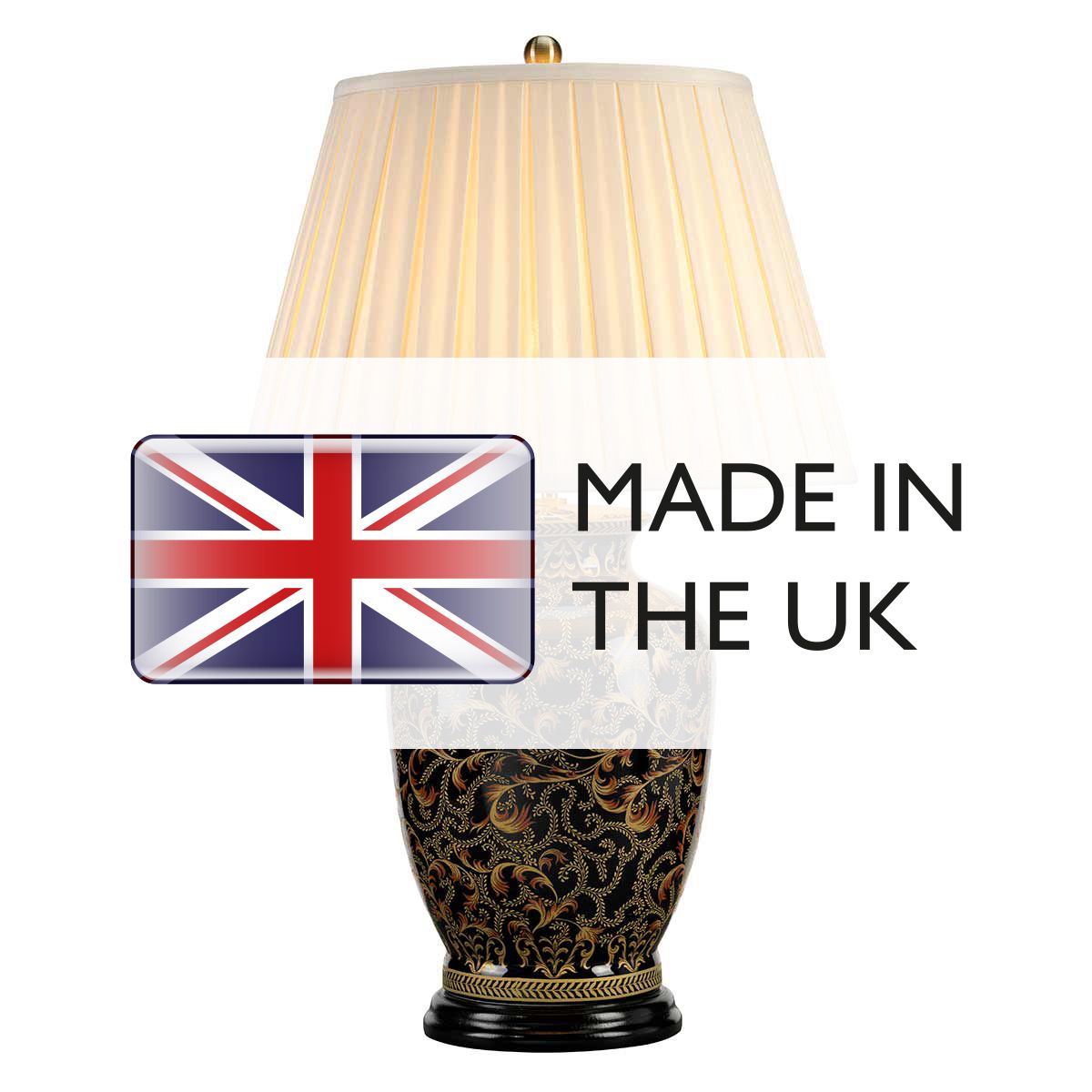 Elstead Morris Single Large Table Lamp - Gold & Black