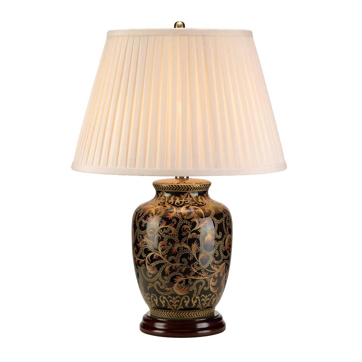Elstead Morris Single Small Table Lamp - Gold & Black