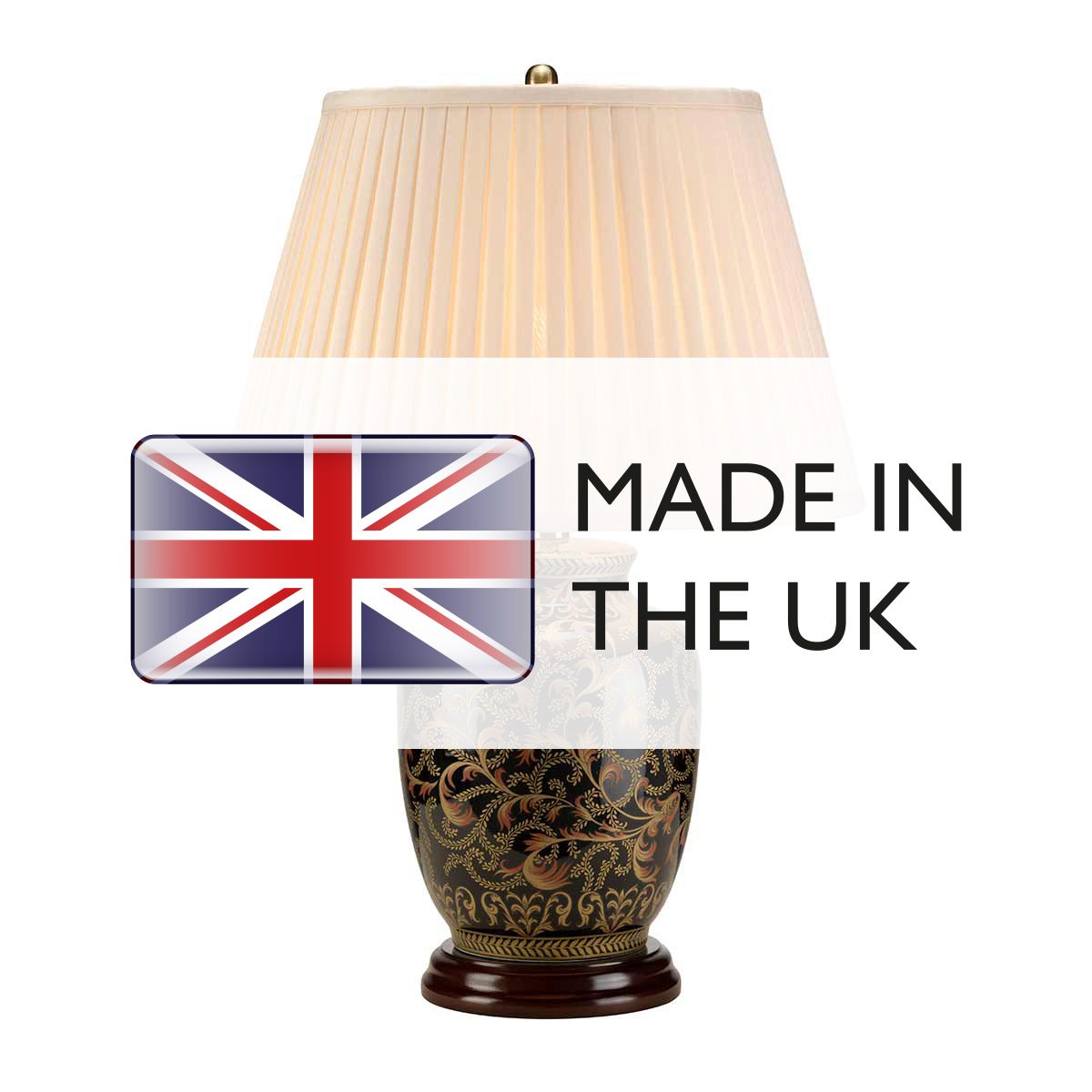 Elstead Morris Single Small Table Lamp - Gold & Black