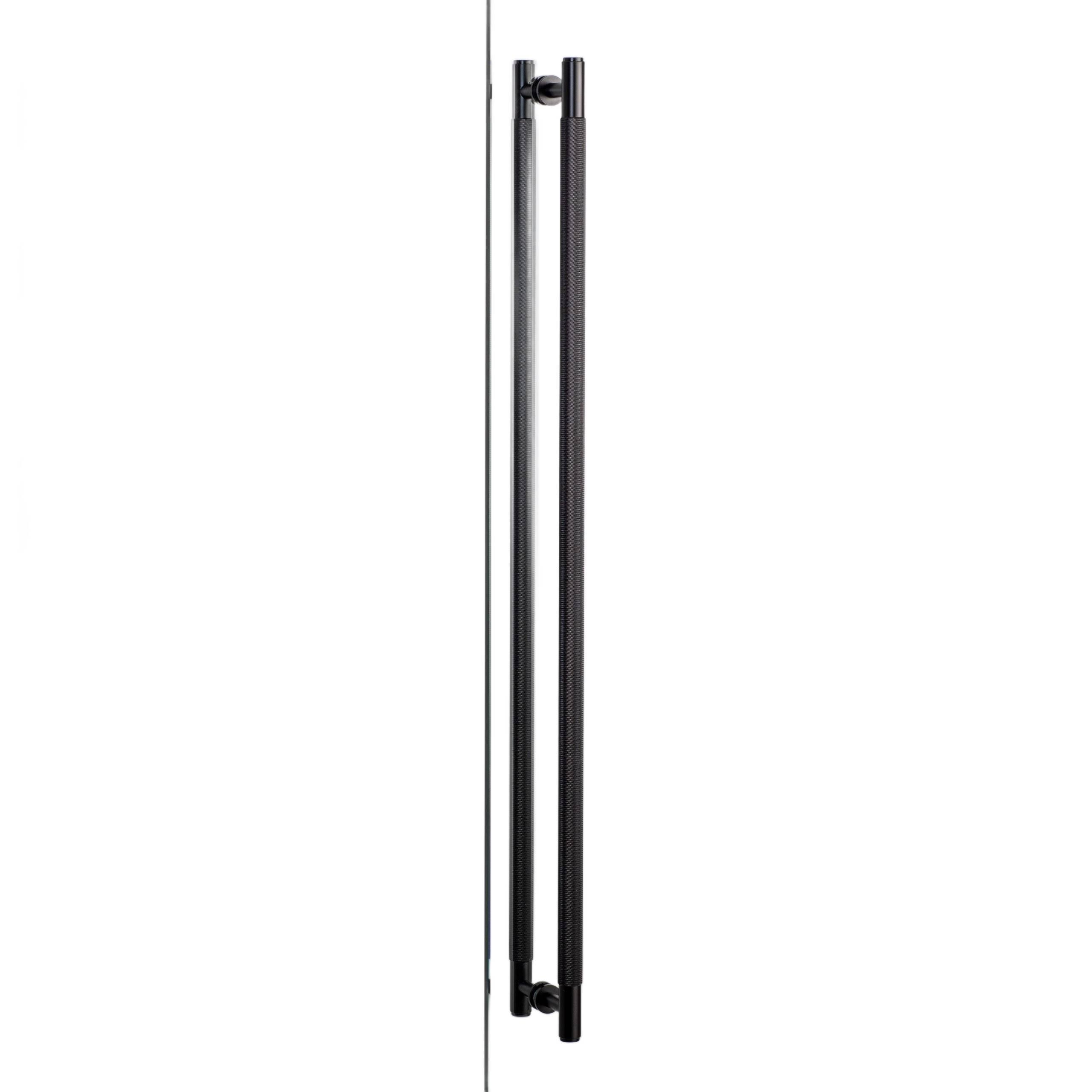 Product cutout of the Black Cross Knurl Double Sided Closet Bar on white background
