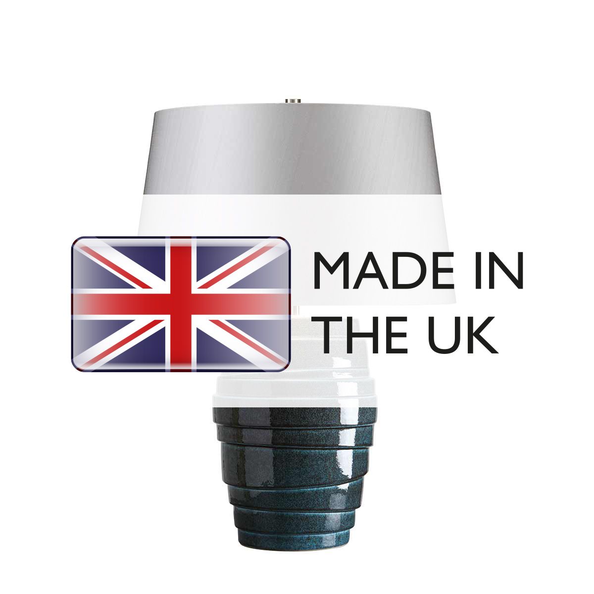 Elstead Neptune Single Table Lamp - Blue Glaze