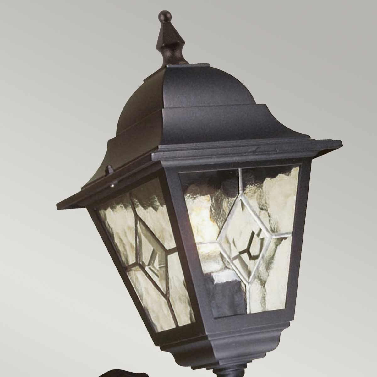 Elstead Norfolk Single Up Wall Lantern with PIR - Black