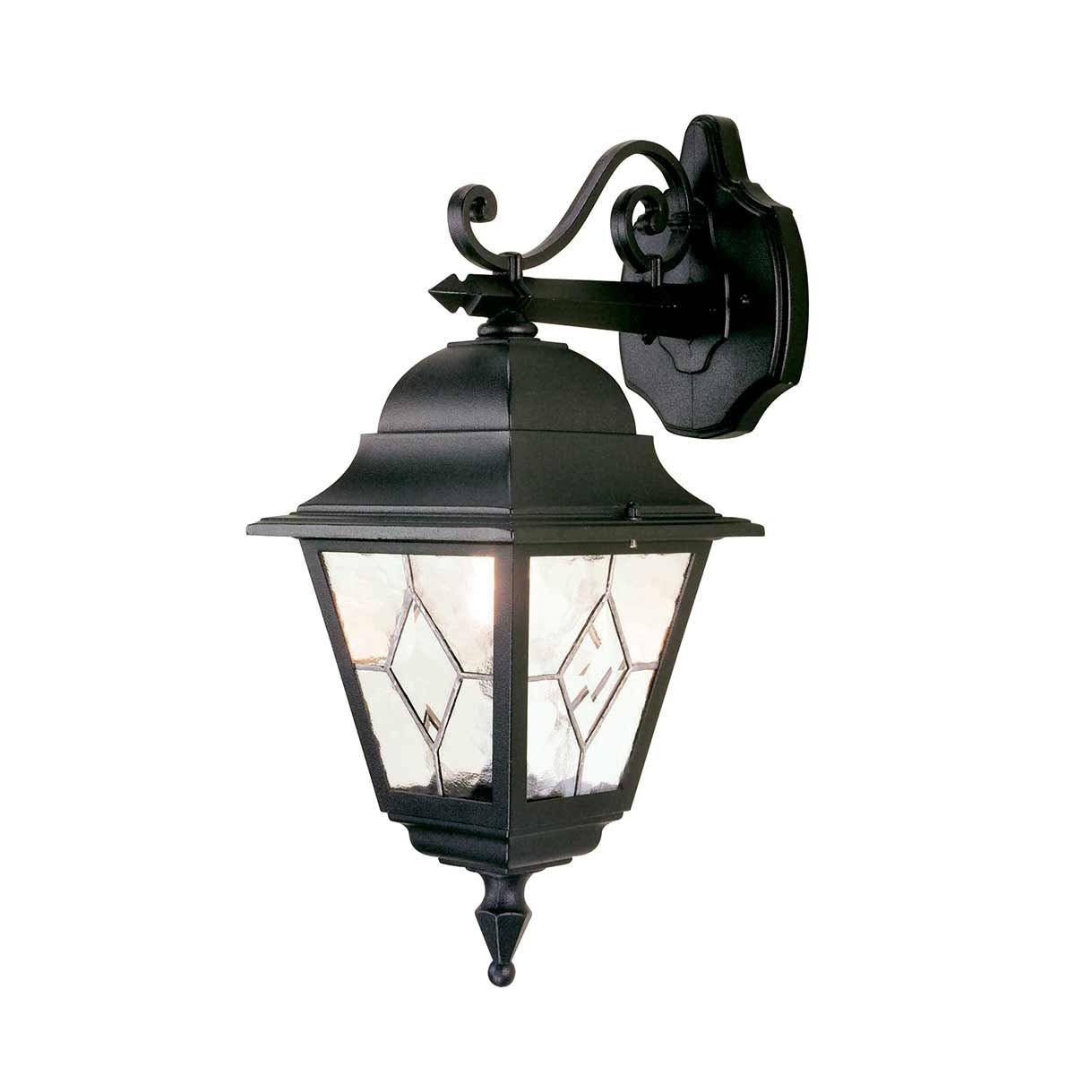Elstead Norfolk Single Down Wall Lantern - Black