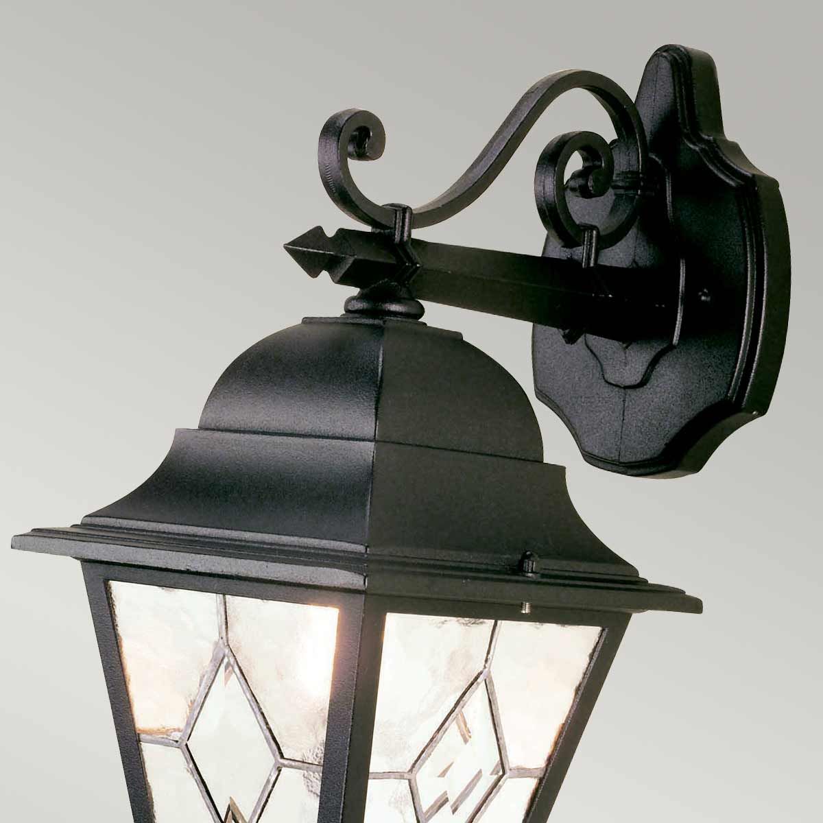 Elstead Norfolk Single Down Wall Lantern - Black