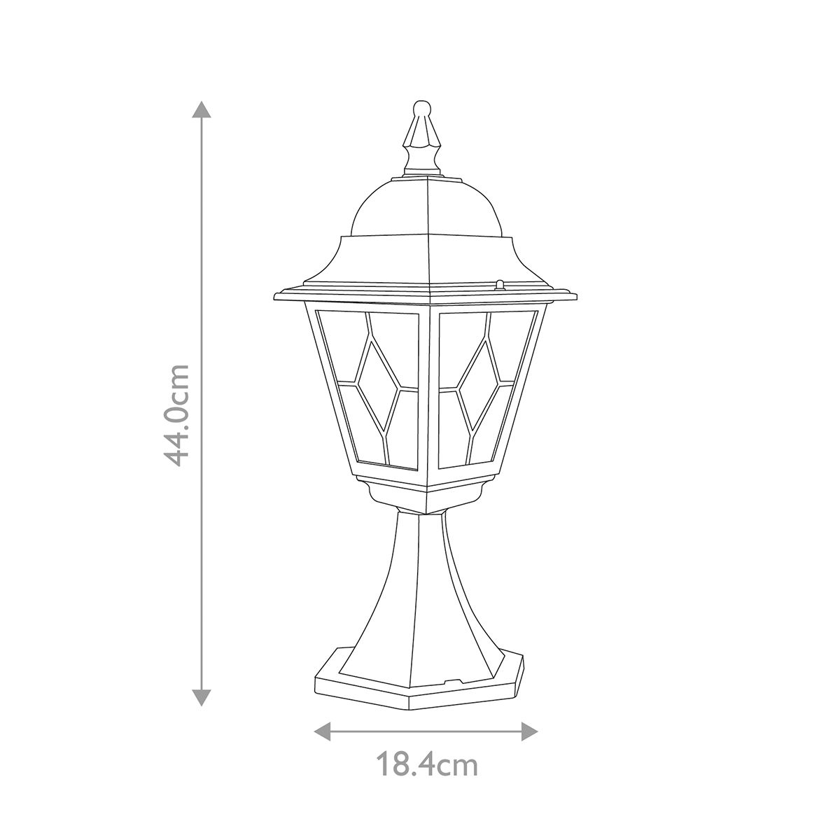 Elstead Norfolk Single Pedestal Lantern - Black