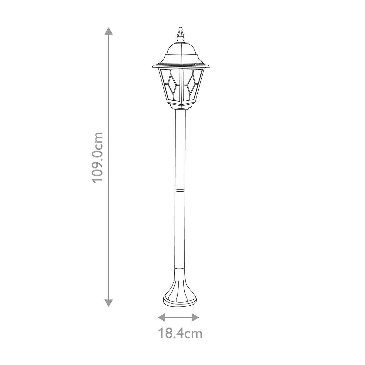 Elstead Norfolk Single Pillar Lantern - Black