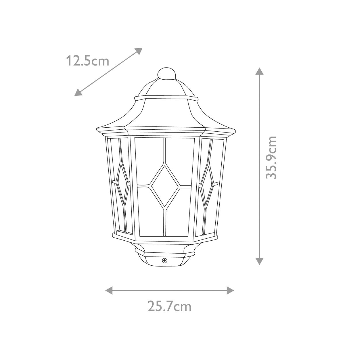 Elstead Norfolk Single Large Half Lantern - Black
