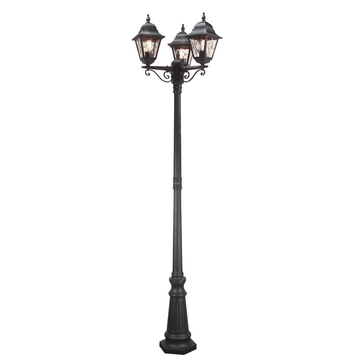 Elstead Norfolk 3 Light Lamp Post - Black
