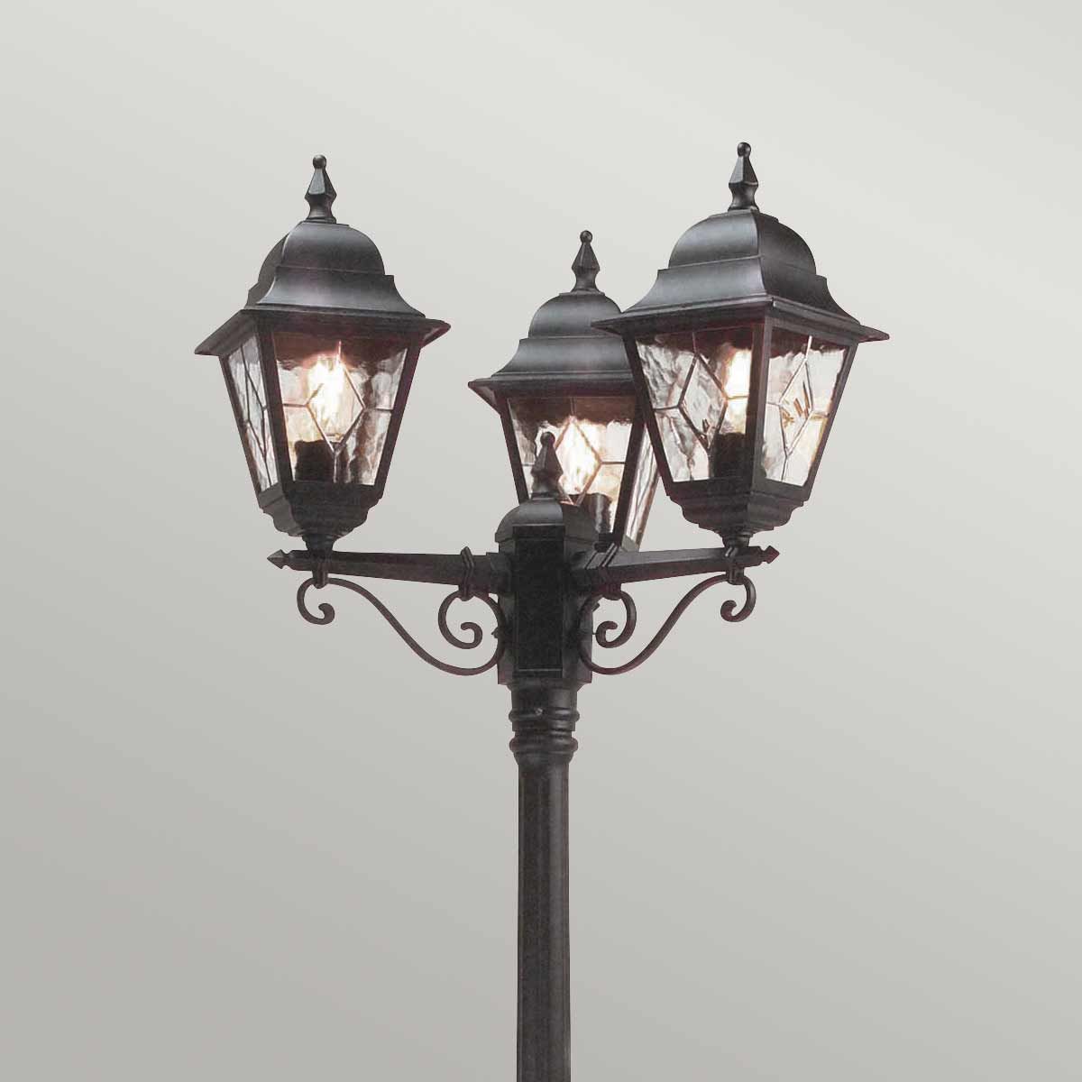 Elstead Norfolk 3 Light Lamp Post - Black