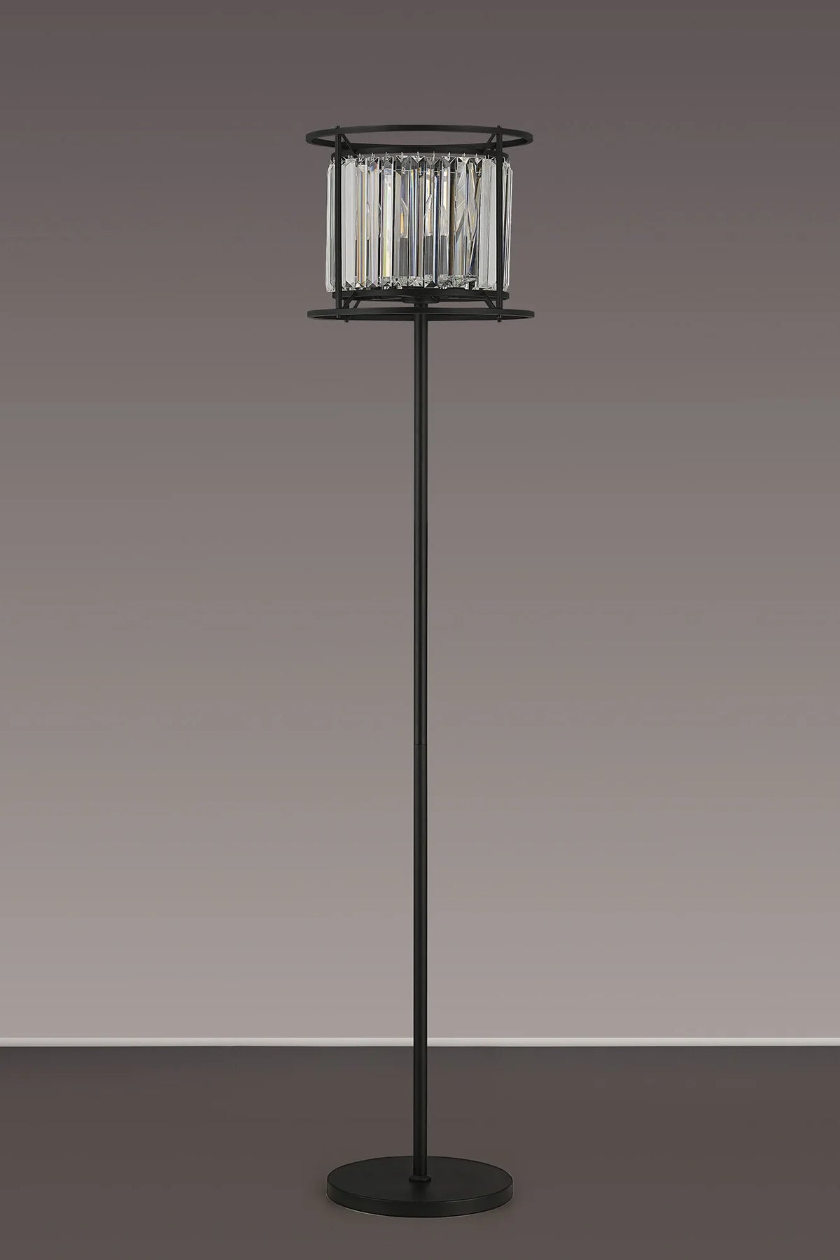 Fabula Oakhurst Floor Lamp – 36 cm – Satin Black & Clear Crystal