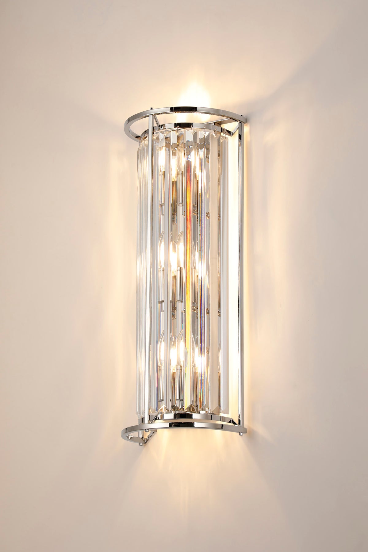 Fabula Oakhurst Tall Lamp Wall Light – 23 cm – Polished Nickel & Clear Crystal
