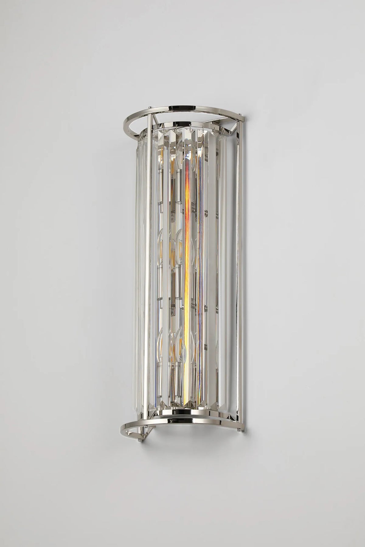 Fabula Oakhurst Tall Lamp Wall Light – 23 cm – Polished Nickel & Clear Crystal