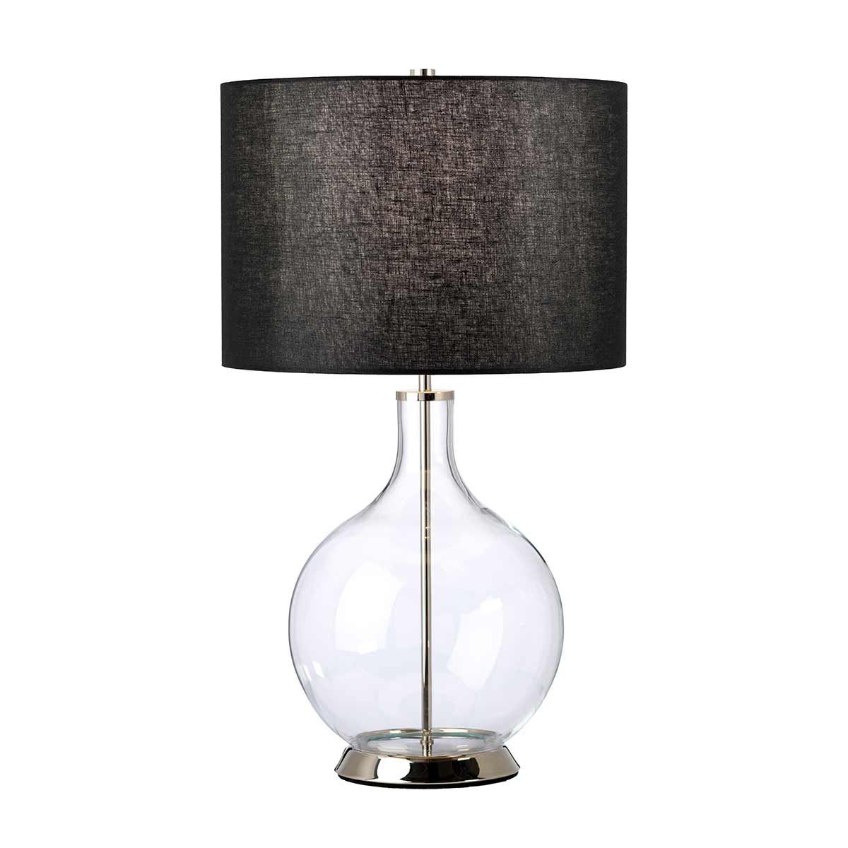 Elstead Orb Single Table Lamp - Polished Nickel & Black Shade