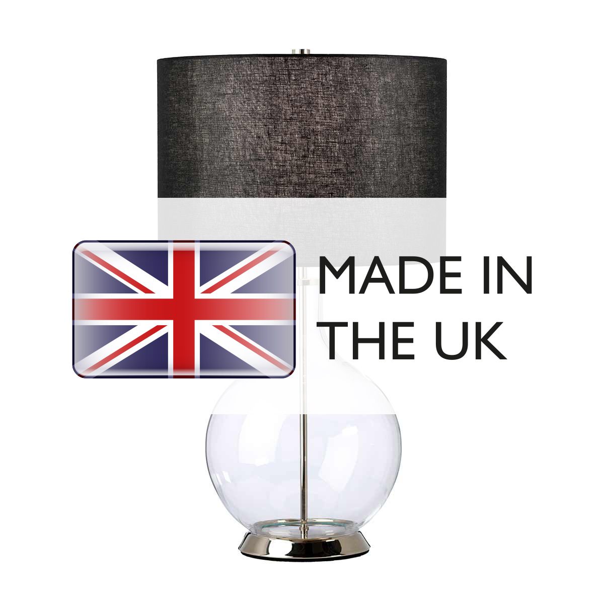 Elstead Orb Single Table Lamp - Polished Nickel & Black Shade