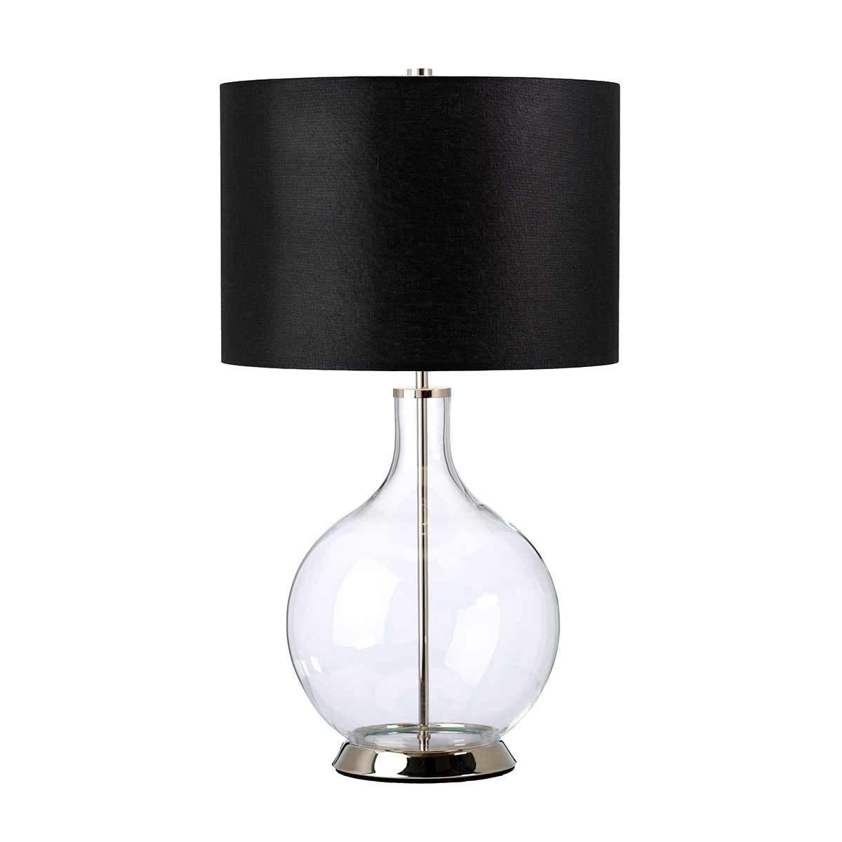 Elstead Orb Single Table Lamp - Polished Nickel & Black Shade