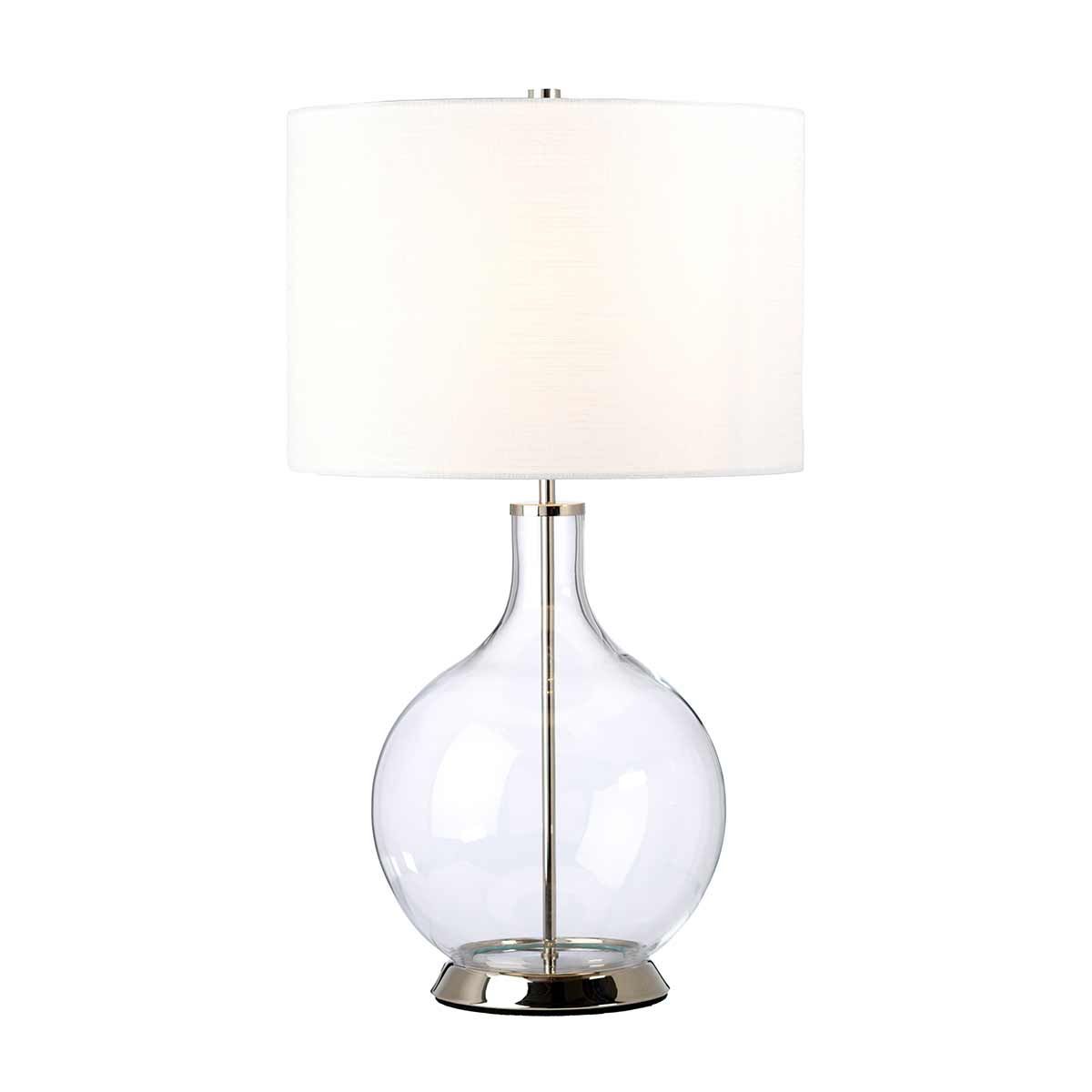 Elstead Orb Single Table Lamp - Polished Nickel & White Shade