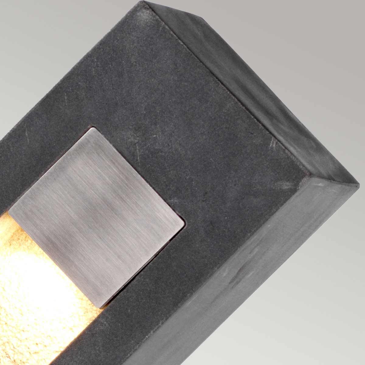 Elstead Parkstone LED Bollard 700mm - Basalt Stone & Stainless Steel