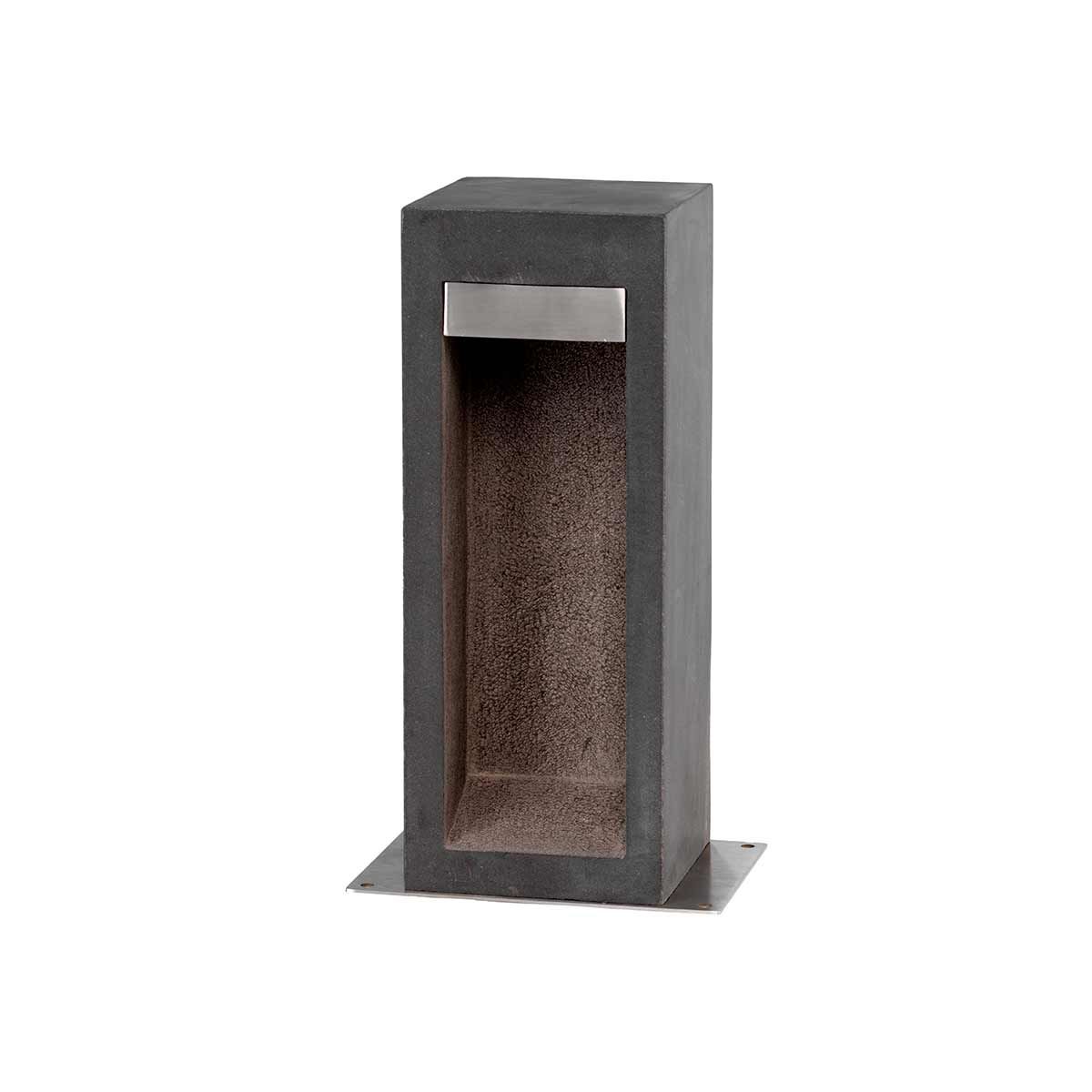 Elstead Parkstone LED Bollard 400mm - Basalt Stone & Stainless Steel