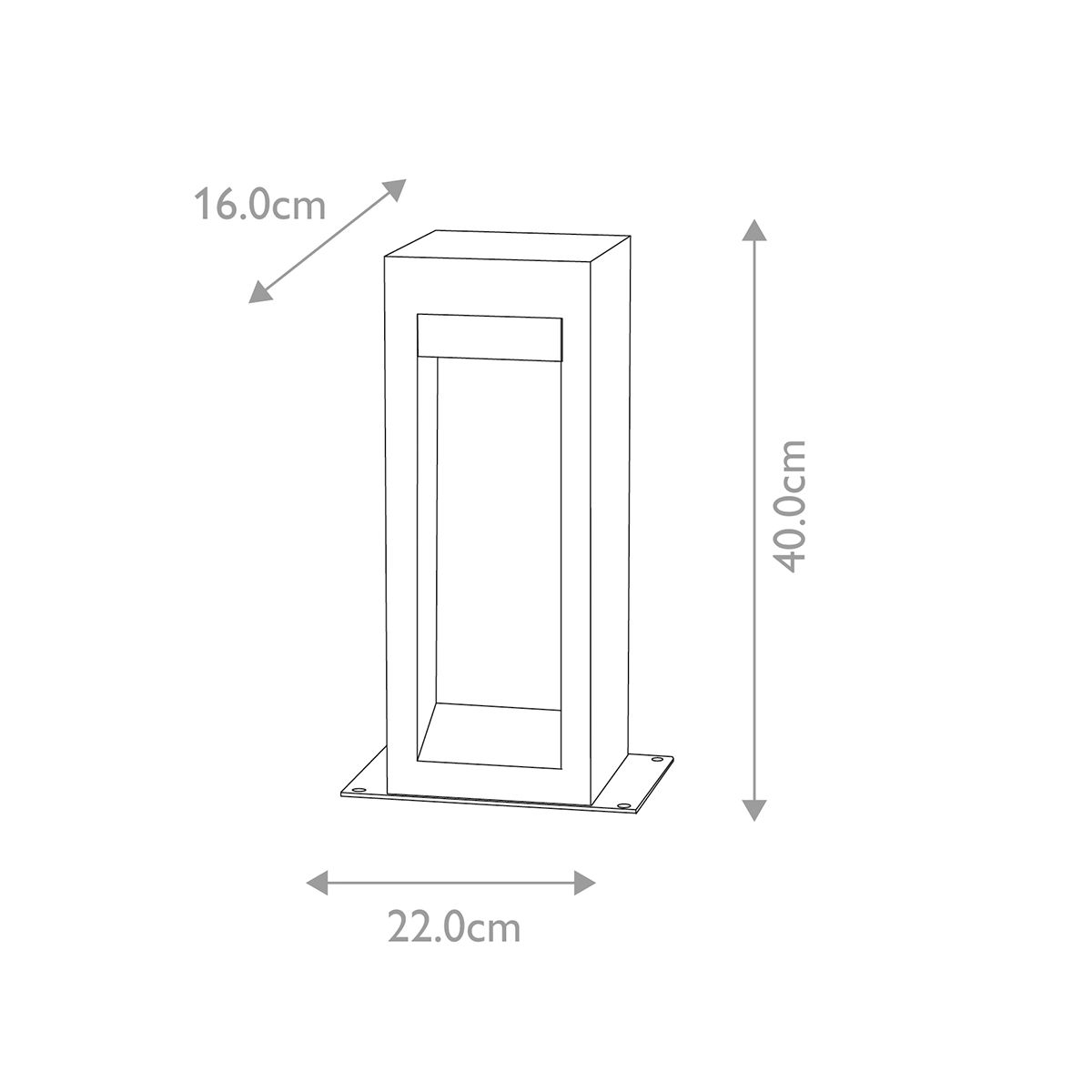 Elstead Parkstone LED Bollard 400mm - Basalt Stone & Stainless Steel