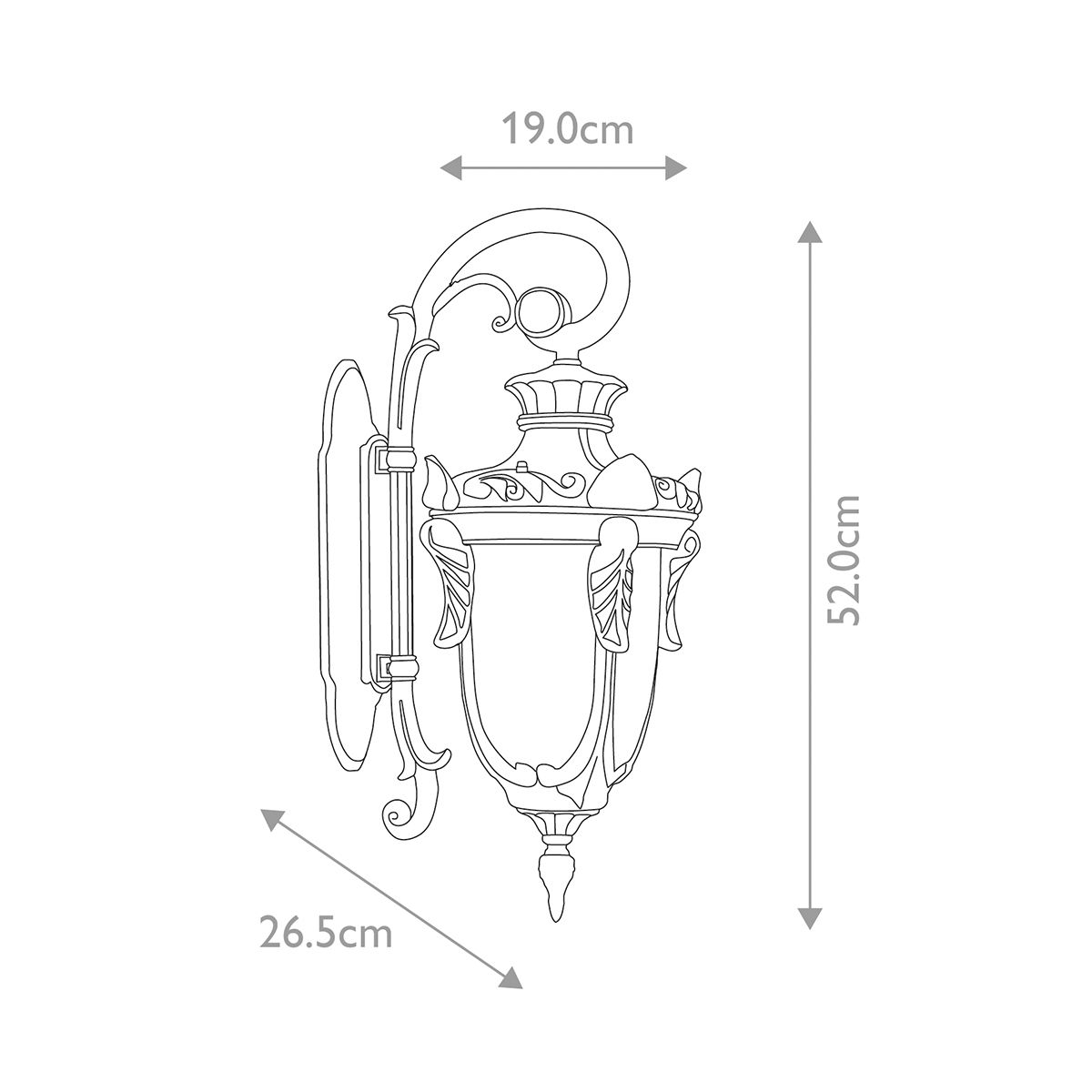Elstead Philadelphia Single Medium Wall Down Lantern - Old Bronze