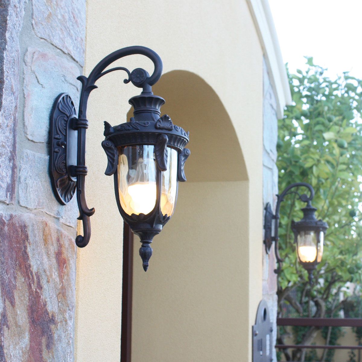 Elstead Philadelphia Single Small Wall Down Lantern - Old Bronze