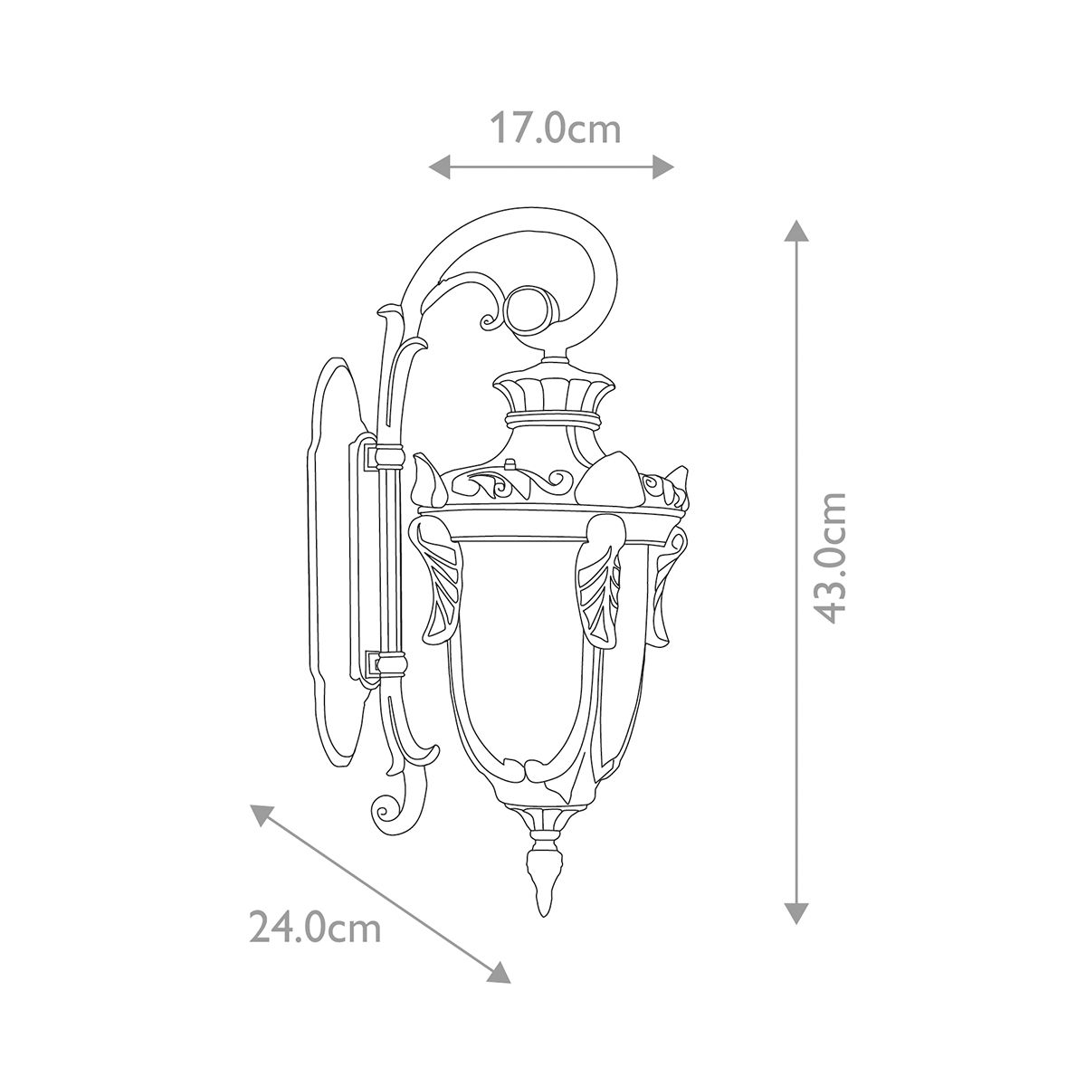 Elstead Philadelphia Single Small Wall Down Lantern - Old Bronze