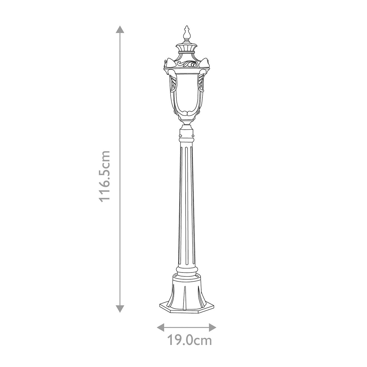 Elstead Philadelphia Single Medium Pillar - Old Bronze