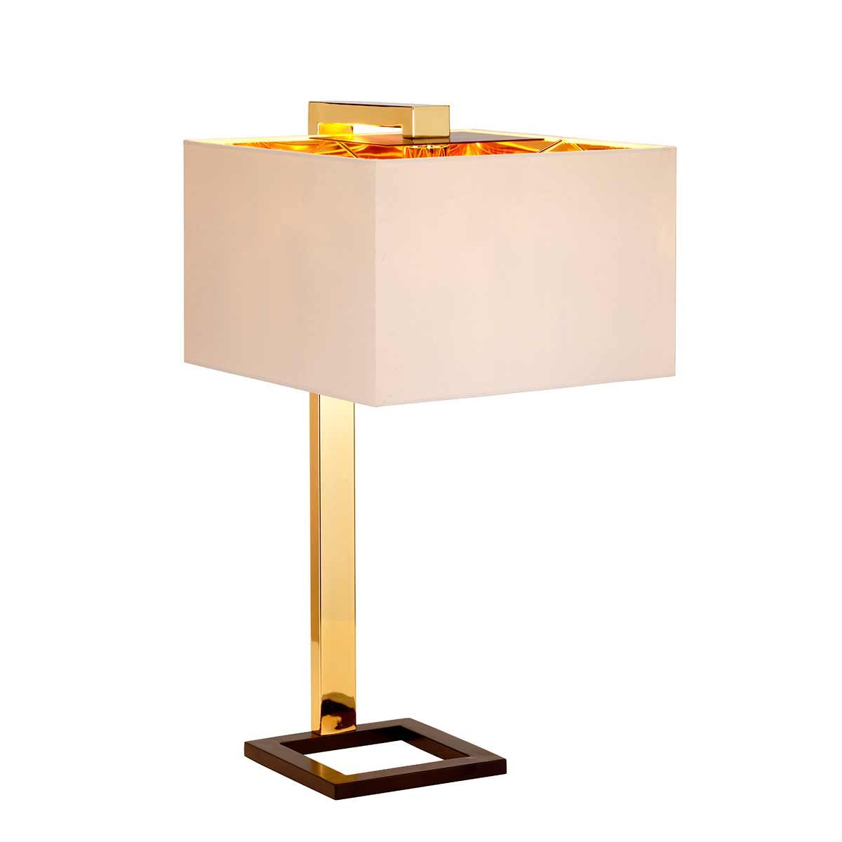 Elstead Plein Single Table Lamp - Dark Brown & Polished Gold