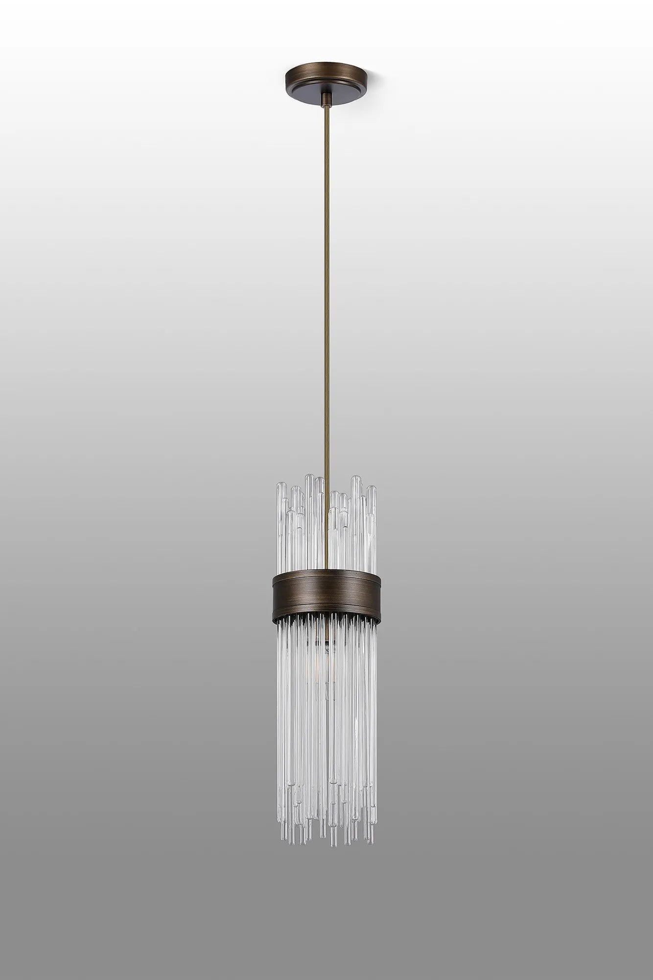 Fabula Portsea 12.5cm Single Pendant IP44 - Bronze & Clear Glass