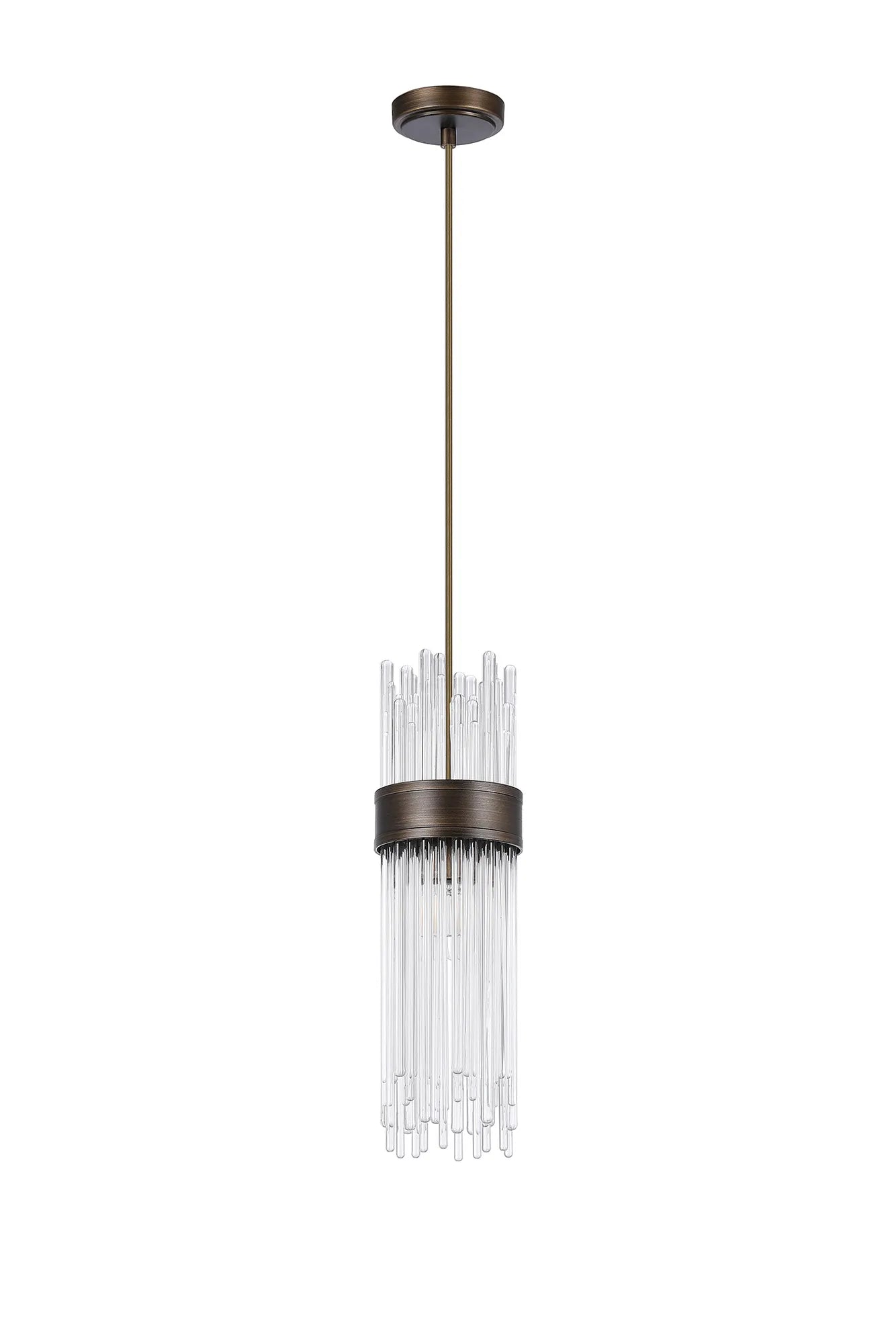 Fabula Portsea 12.5cm Single Pendant IP44 - Bronze & Clear Glass