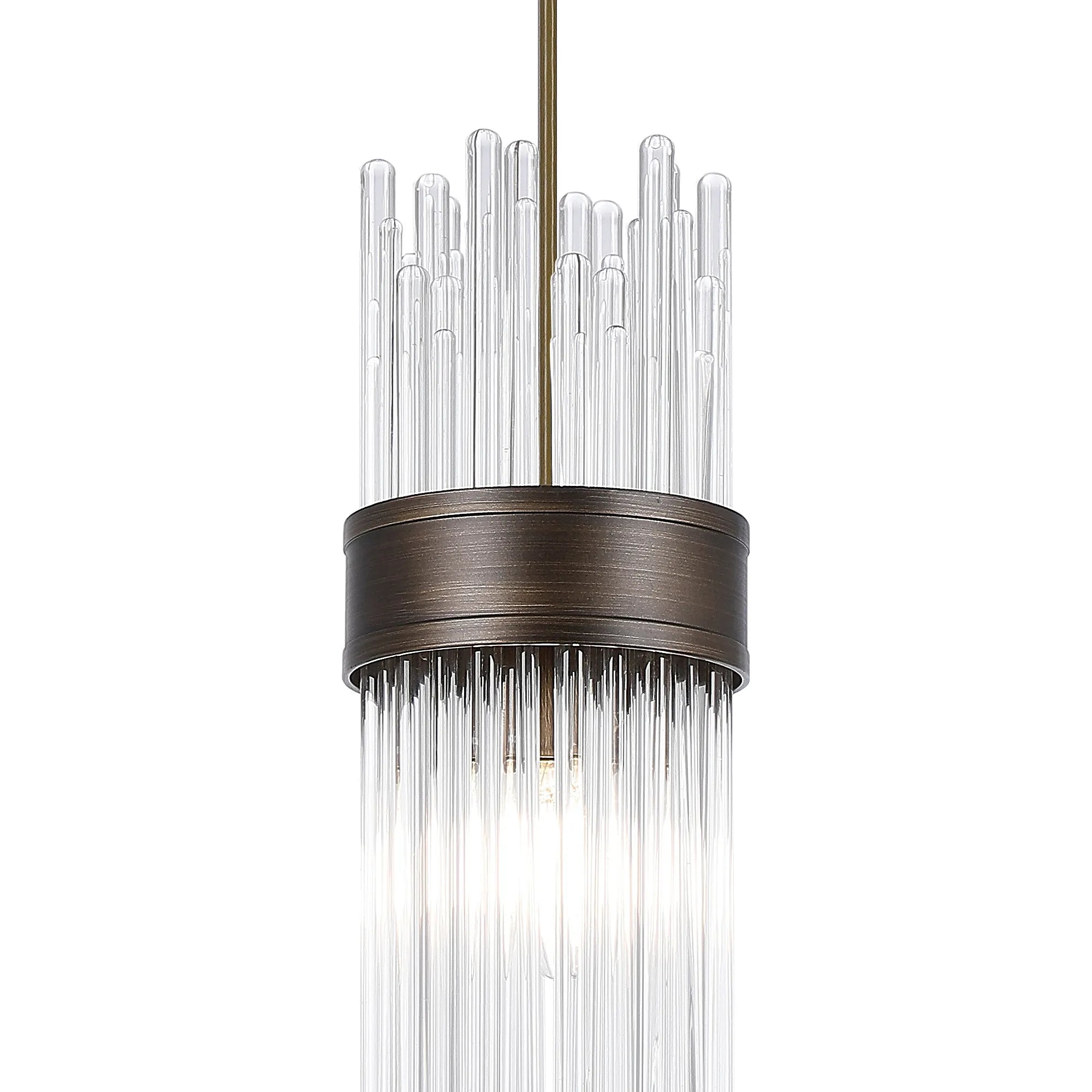 Fabula Portsea 12.5cm Single Pendant IP44 - Bronze & Clear Glass