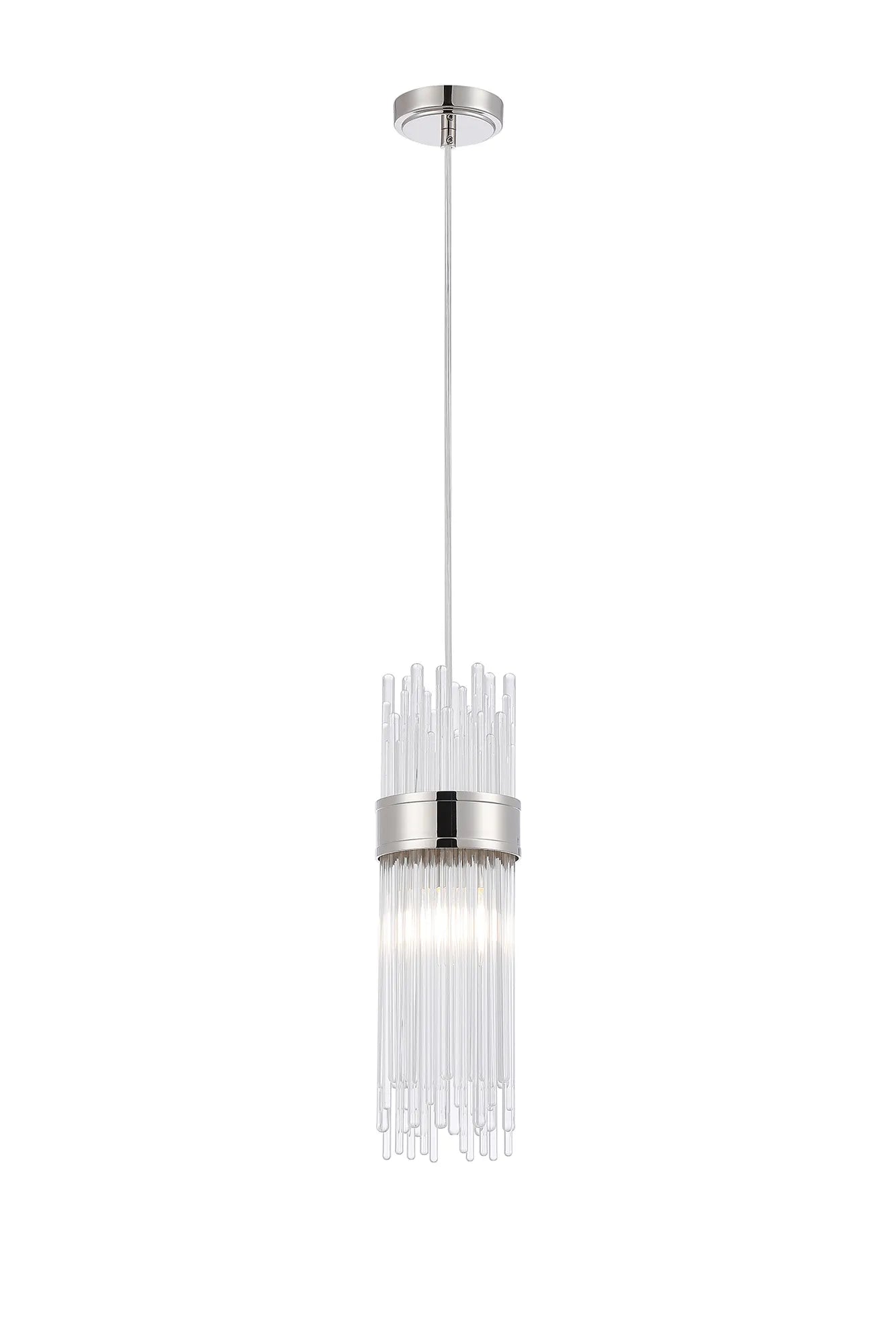 Portsea Single Pendant IP44 - Polished Nickel & Clear Glass