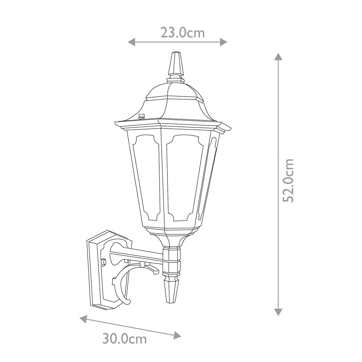 Elstead Parish Single Up Wall Lantern - Black