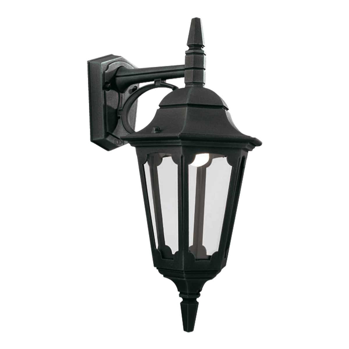 Elstead Parish Single Down Wall Lantern - Black