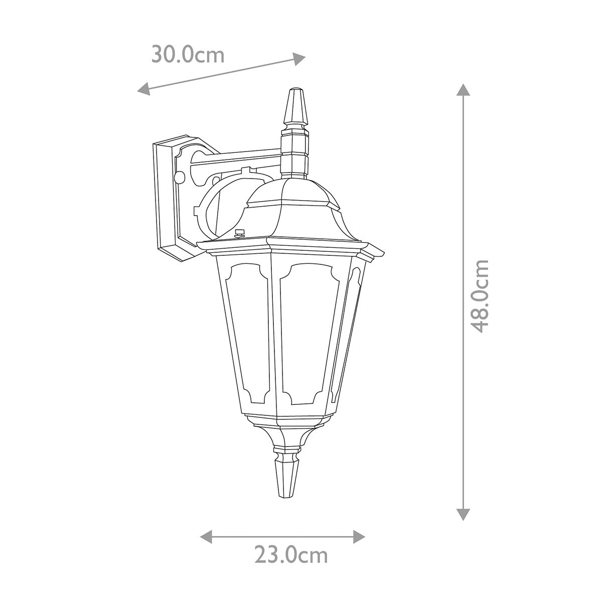 Elstead Parish Single Down Wall Lantern - Black
