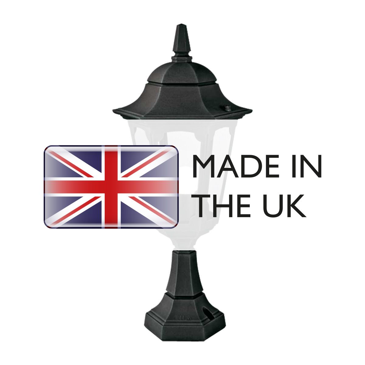 Elstead Parish Single Pedestal Lantern - Black