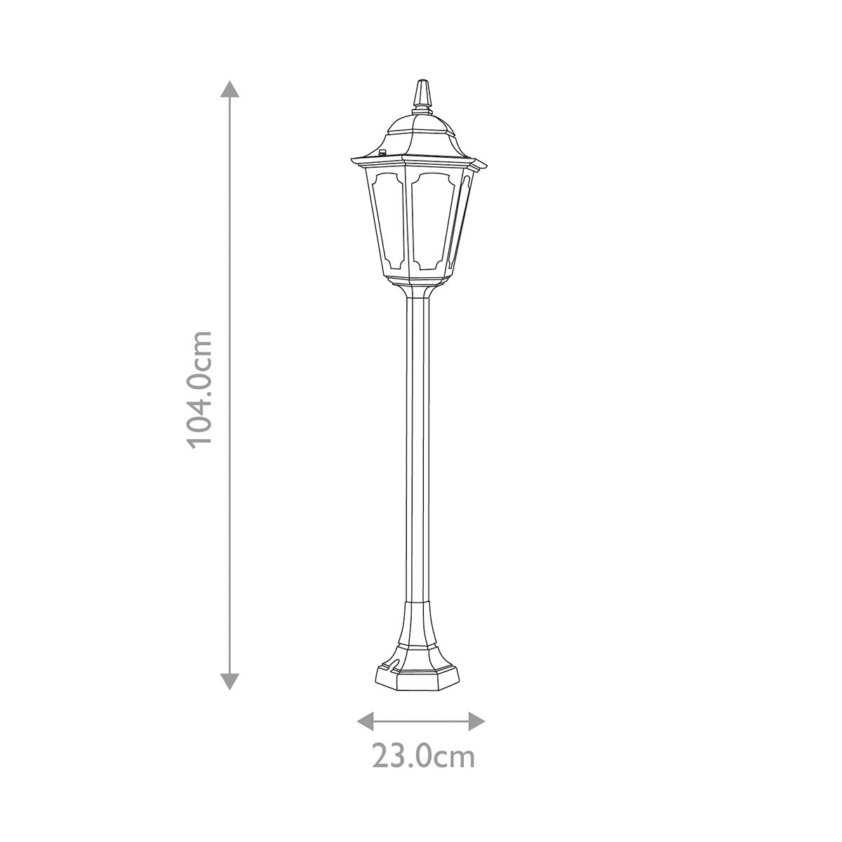 Elstead Parish Single Pillar Lantern - Black