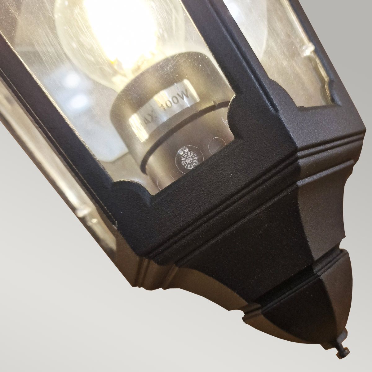 Elstead Parish Single Half Lantern - Black