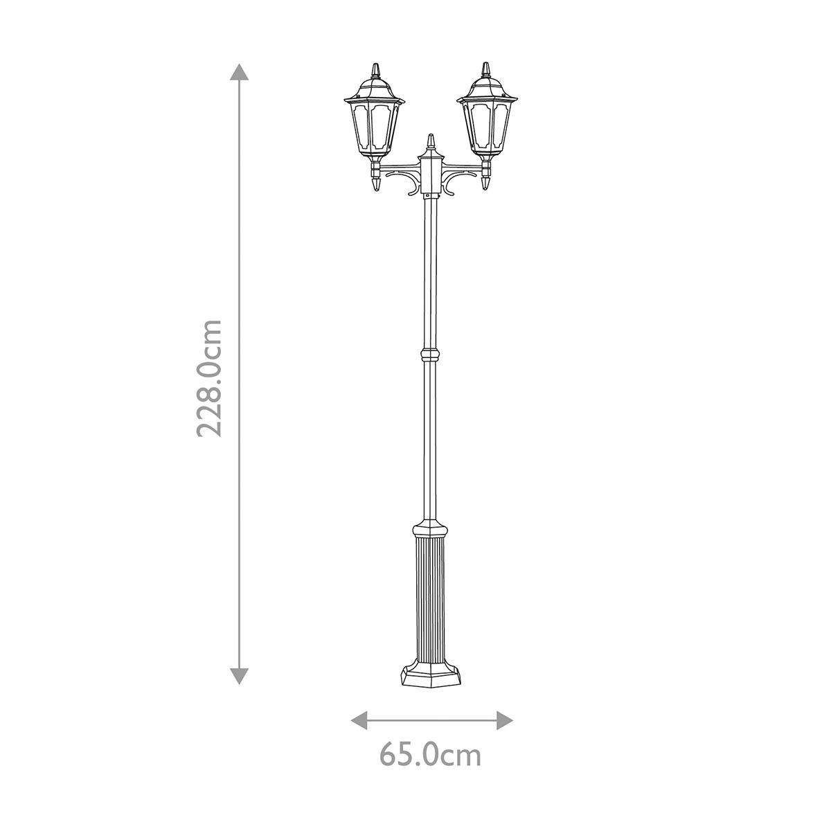 Elstead Parish 2 Light Twin Lamp Post - Black