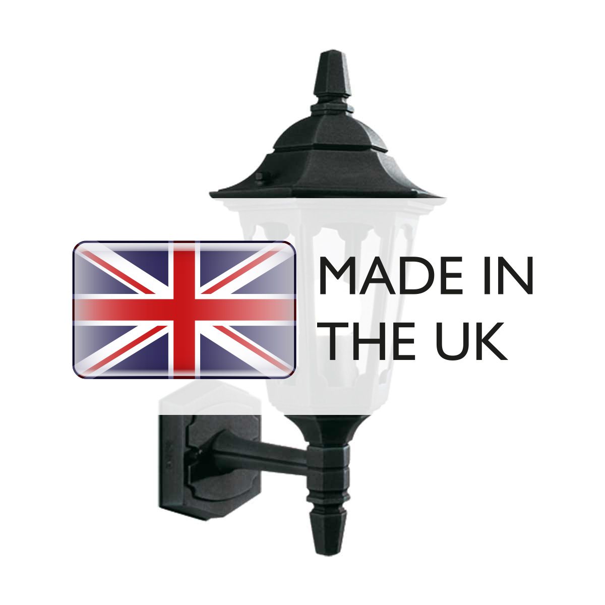 Elstead Parish Mini Single Up Wall Lantern - Black